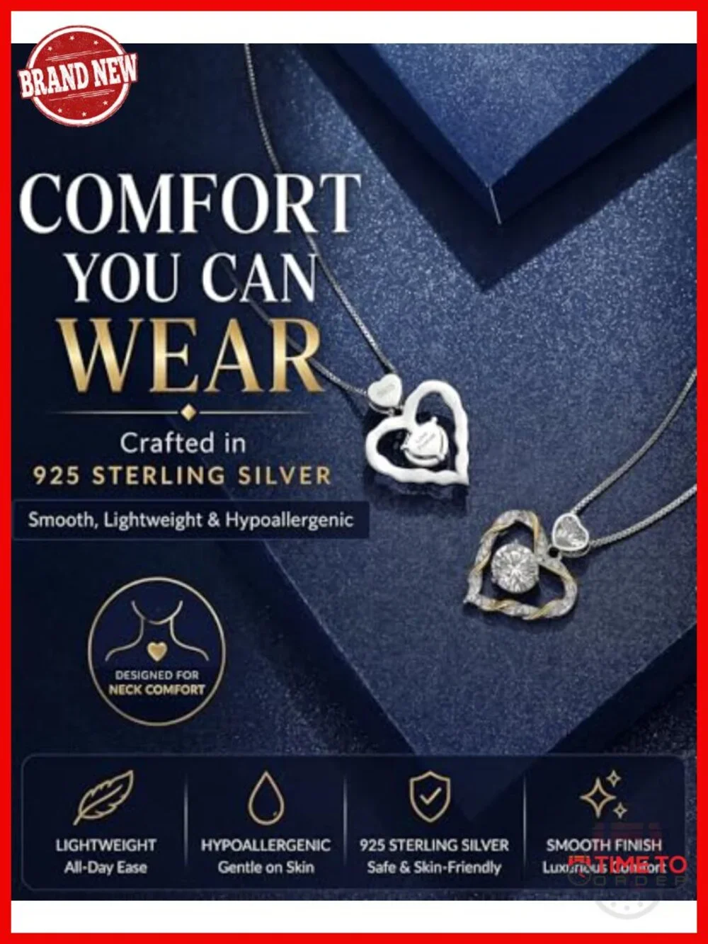 1.5 Carat Heart Moissanite Pendant Necklace 925 Sterling Silver Gift Set